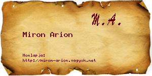 Miron Arion névjegykártya